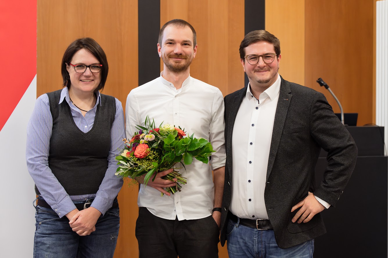 Die Kreisvorsitzenden der SPD Freiburg Viviane Sigg und Gilbert Weber zusammen mit Ludwig Striet (Foto: Joachim Hoppe)
